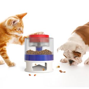 Alimentador automático para cães e gatos, grande capacidade, acessórios de fornecimento de móveis para animais de estimação, sugador de comida, botão interativo de alimentação fixa