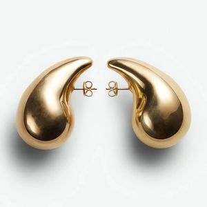 Серьги-гвоздики Bottega, 18-каратное золото, женские серьги-кольца из полой нержавеющей стали с гипоаллергенным покрытием, серьги-капли в форме капли воды для девочек 231127