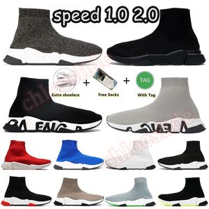 2023 Free shipping Designer Casual Socks Speed 2.0 platforms Runner master embossed Speed 1.0 shiny knit trainers for men womens Sock booties Loafers Slip-On Dhgate