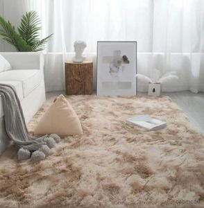 Carpets New Nordic Tie-Dye Carpet Wholesale Plush Mat Living Room Bedroom Bed Blanket Floor Cushion for Home Decoration