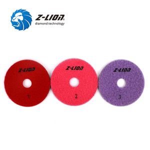 Polijstpads Zlion 3st 4 '' Diamond Polishing Pads Discs Wheel Tool Abrasives 3 Steg Set Glass Ceramic Quartz Granite Marble Stone Concrete