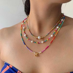 Pendant Necklaces Dome Cameras KKBEAD Boho Ethnic Tribe Style Necklace Choker For Women Gift Ins Fashion Evil Eye Pendant Necklaces Natural Pearl AA230428