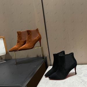 Designer de luxo botas femininas de salto alto flip camurça tecido ótimo acabamento moda tendência mais novo estilo com caixa e saco de pó