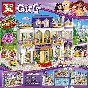 Blocchi Double Elephant SX3040 Xinhu City Hotel Girl Princess 10547 Building Buildings Builds Giocattoli educativi per bambini T231127