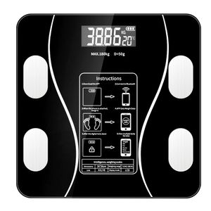 Bilancia digitale per grasso corporeo, intelligente, compatibile con Bluetooth, misurazione elettronica wireless, BMI, multifunzione, con display LCD