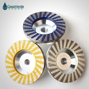 Polijstpads Free shipping 3pcs/set diamond turbo resin filling aluminum body cup wheels 4 inch for grinding stone