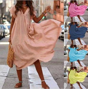 Letnie cukierki kolorowe sukienki Sukienki S Nieregularna luźna długa sukienka