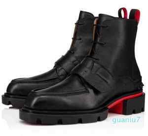 Botas masculinas de design de luxo com fundo de sapatos de couro preto com pontas de tênis mocassins