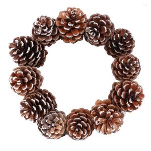 Decorative Flowers Christmas Wreath Natural Pine Cone Decor Hanging Door Ornament Pography Props 2023