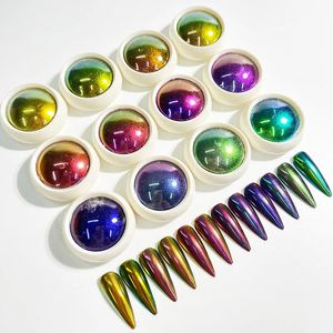 Akrylpulver vätskor holografiska nagelpulver fin regnbåge holo unicorn spegel lasereffekt multi krom manikyr pigment glitter damm för salong hem 231128