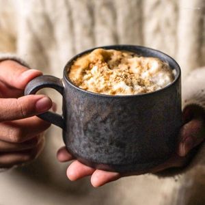 Muggar vintage keramisk rost glasyr mugg förgylld personlig kopp kreativ enkel kaffe anpassad