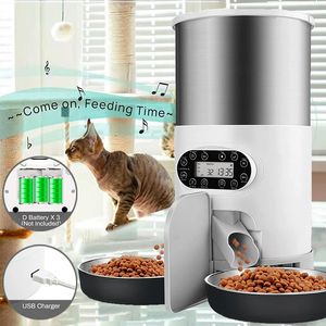 Füttern von Katzen-Timing-Feeder, intelligente APP, Katzen-Feeder mit Doppelmahlzeit, automatischer Spender für Haustier-Hundefutter, geeignet für kleine Katzen und Hunde, Fernfütterung