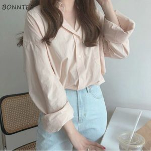 Women's Blouses Shirts Shirts Women Long Sleeve Loose Stylish Classy Spring All-match Ins Pink Lovely est Leisure Teenagers Female Simple Clothing 230428