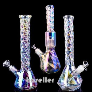 Thick Beaker Glass Bongs Hookahs Function Smoke Glass Water Pipes Recycler Oil Rigs Downstem Perc With 14mm