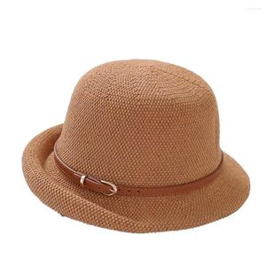Breda randen hattar sommarsol hatt skydd kvinnor strand runda trädgårdsskopa hink mössa