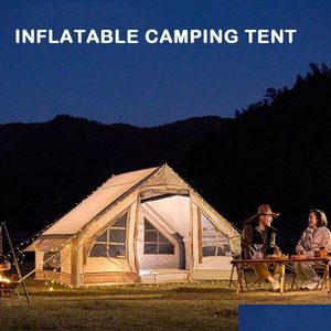 Tents And Shelters Large Cam Tent Waterproof Inflatable House 10 Person For Family Hiking Caming Backpacking Travel Beach Equipment Dhkz4