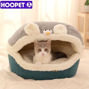 Mats HOOPET Winter Warm Cat Bed Comfortable Cute Basket For Cats Cozy Kitten Lounger Cushion Remove Washable Pet House Cat Supplies