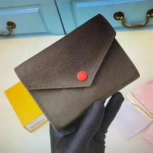 حامل بطاقة Victorine الكلاسيكي نساء محافظ قصيرة الأزياء يظهر حقيبة جلدية غريبة مستديرة محفظة عملة 232s