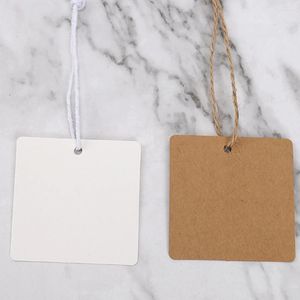 Bolsas de jóias papelaria em branco quadrado pendurar etiquetas artesanais cartões de preço sapatos sacos de bagagem etiquetas de aniversário casamento suprimentos de biscoitos