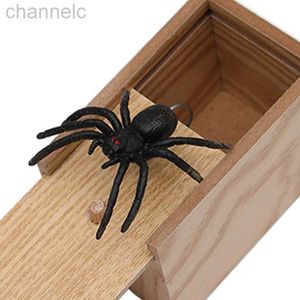 Новинка игры деревянная шутка Практическая шутка Home Office Scare Toy Box Gag Spider Kid Parents Friend Friend Fily Play Gift Удивительный