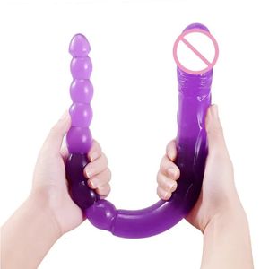 Dildos/Dongs Großer realistischer Silikondildo Vagina Anal Double Ended Dong Penis G-Punkt Simulation Soft Jelly Dildo Sexspielzeug für Frauen Lesben 231128