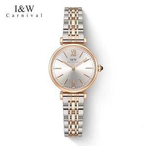 Relógios femininos carnaval moda quartzo relógio de pulso luxo senhoras safira aço inoxidável relógios de pulso à prova dwaterproof água elegante para mulher reloj mujer 231128