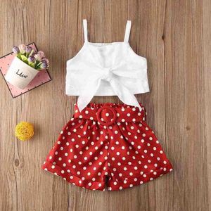Clothing Sets Toddler Baby Girl Clothes Summer Solid Color Strap Bowk
