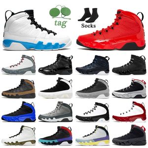 Большой размер 13 Jorden9s Jumpman 9 Баскетбольные кроссовки OG 9s Light Olive Concord Powder Blue Powder Blue Чили Красные Oregon Ducks Bred Space Jam Модные мужские кроссовки Кроссовки