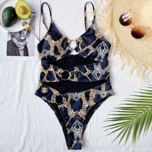 Women's Swimwear Women 2023 High Cut One Piece Bikini Irregular Hollow Out Waist Becket Bathing Suit Maillot De Bain Femme XMB239W