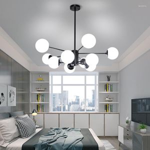 Chandeliers Modern Branched Multihead Glass Ball Chandelier LED Pendant Lamp For Living Dining Room Bedroom Indoor Home Decor Hanging Lamps