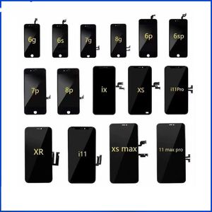 LCD Display Skärm Celltelefon Touch Panels Digitizer Montering Byte för iPhone 5S 5C 5SE 6G 6S 7G 8G Plus X XR XS Max 11 12 Pro Max med boxpaket