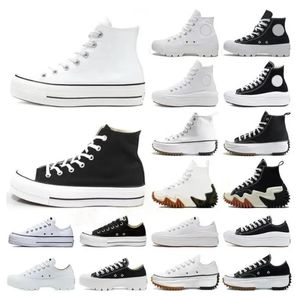 Designer sapatos de lona plataforma de fundo grosso sapatos casuais primavera e outono convertitys clássico preto e branco alto topo baixo tênis confortáveis