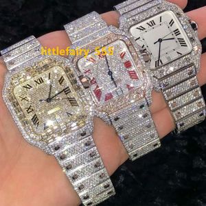 VVS Moissanite Watch 41mm Mens Iced Out Watch Honeycomb إعداد Iced Out Watch Moissanite