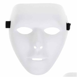 Máscaras de festa máscara em branco jabbawockeez hip hop máscara branca veneziana carnaval mardi gras para baile de máscaras de halloween traje de cosplay dhmhd