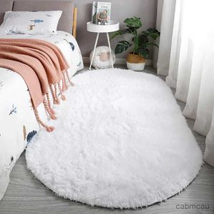 Carpets New Velvet Oval Carpets For Living Room Pink Plush Rug For Bedroom Sill Balcony Cushion Fluffy Mats Children's Room Hall Decor