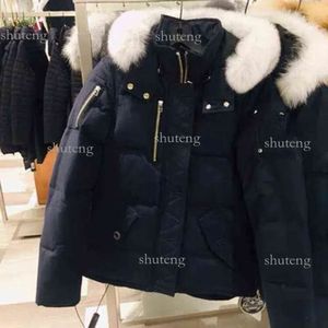 2023 jaqueta masculina gola de pele parka inverno impermeável casaco de pato branco manto moda homens e mulheres casais alce versão casual para manter 571