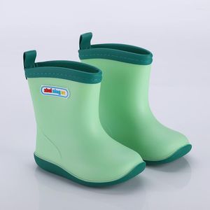 Boots Rain Kids Boys Non-Slip Rubber Toddler Girls Water Water Shoes Warm Bootboots Four Seasons قابل للإزالة