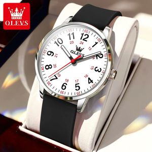 Kvinnors klockor Olevs Women's Watches Sjuksköterskor Original Quartz Watch for Woman Waterproof Luminous Silicone Strap Simple Modern Stylish 231128