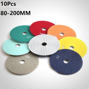 Polijstpads 3/4/5/6/8 Inch 80MM200MM Diamond Wet Polishing Pad For Sanding Stone Marble Granite Countertop Polishing Abrasive Tools 10 Pcs