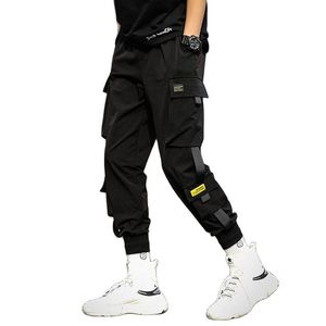 Calças primavera verão homens hip hop joggers harem calças com fitas finas hiphop jogging meninos calças pretas carga 2023 plus size 5xl