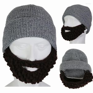 Berretti 2 pezzi cappello lavorato a maglia creativo barba all'uncinetto calda maschera da bicicletta finta sci berretti divertenti festival regalo di Natale