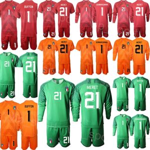 Nationalmannschaft 22/23 Mann Fußball Italien GK Gianluigi Buffon Trikots Set Torwart Langarm Dino Zoff Gianluigi Donnarumma Guglielmo Vicario Fußballtrikot-Sets