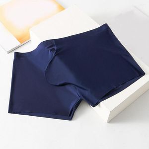 Underpants Trendy Men Seamless Anti-septic Slim Fit Pure Color