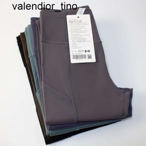 nuovo lu Leggings tascabili per yoga in tinta unita con pantaloni in vita Naked Feeling lululemens Pantaloni sportivi da donna Pantaloni da yoga da donna elastici da corsa