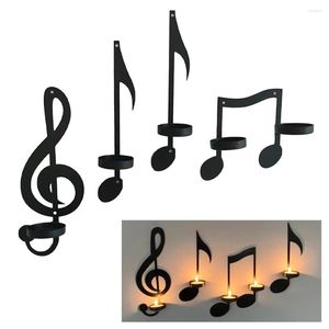 Candle Holders 4pcs Music Note Porch Home Decor Gift Wall Mounted Holder Metal Farmhouse