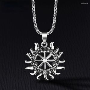 Kedjor 2023 Titanium Steel Jewelry Wheels Round Card Necklace Accessories Men's Rostless Pendant Retro Hip Hop Style