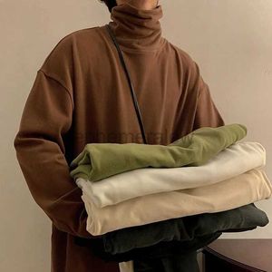 Herrtröjor tröjor hösten casual turtleneck tröja män kvinnor pullover streetwear solid hoodie hip hop grundläggande överdimensionerade kläder