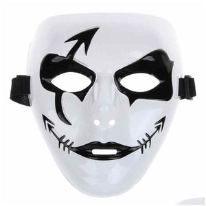 Party Masks Fashion Halloween Mardi Gras Mask White Hip Hop Street Dancing Fl Face Venetian Mens Masked Ball Festive Masquerade Drop Dhfxo