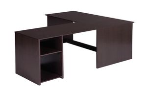 コーナーコンピューターデスクLshaped Home Office Furniture Workstation Write Writing Study Table 2つの収納棚とハッチA354754605