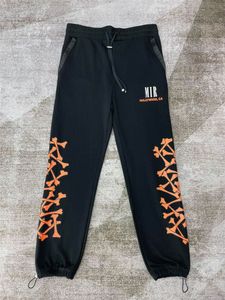 Calças masculinas carta osso padrão impressão calças homens jogger streetwear sweatpant preto hombre casual carga calça homens